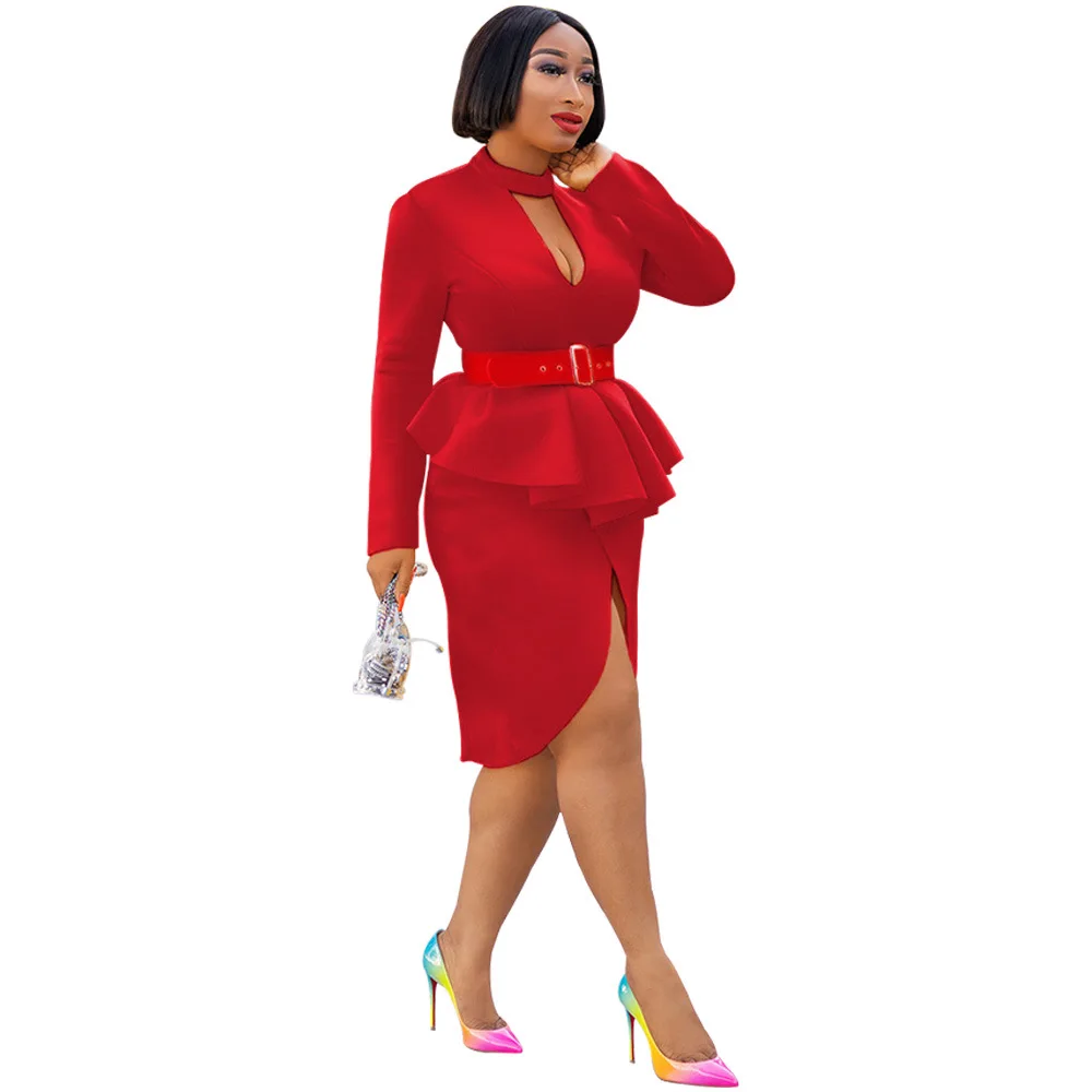 Женский офисный комплект из 2 предметов двух с юбкой и длинным рукавом зимние