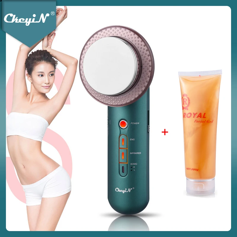 

CkeyiN Beauty Body Massager EMS Ultrasonic Cavitation Slimming Fat Burn Machine Anti Cellulite Shaping Skin Tightening Gel Cream