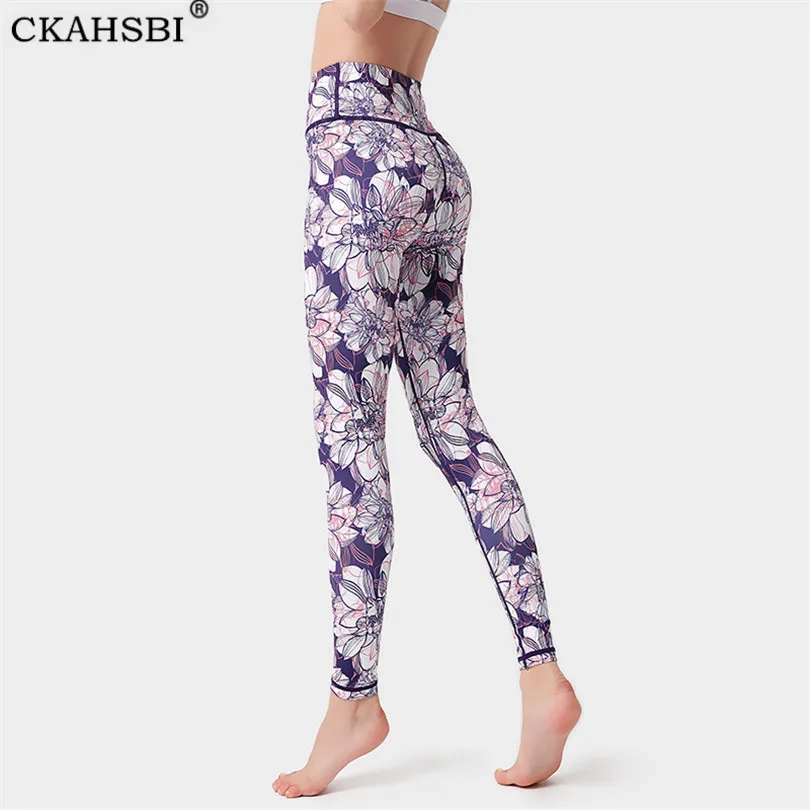 

CKAHSBI High Waist Leggings Push Up Leggins Sport Women Fitness Running Yoga Pants Elastic Trousers Gym Digital Printing Bottom