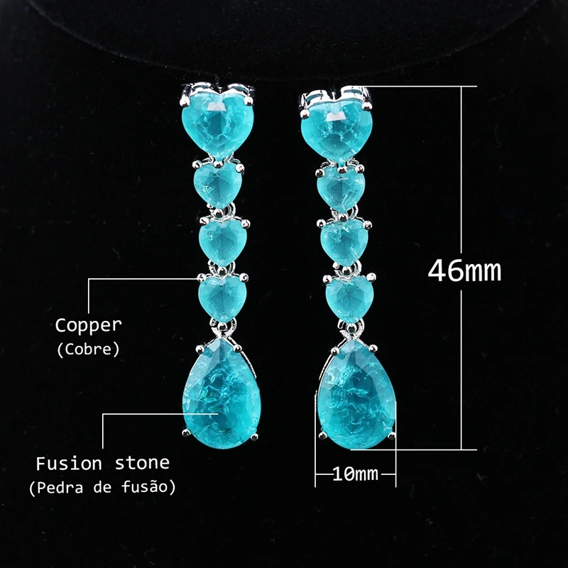 Женские винтажные серьги-подвески Newranos длинные висячие серьги в форме сердца и