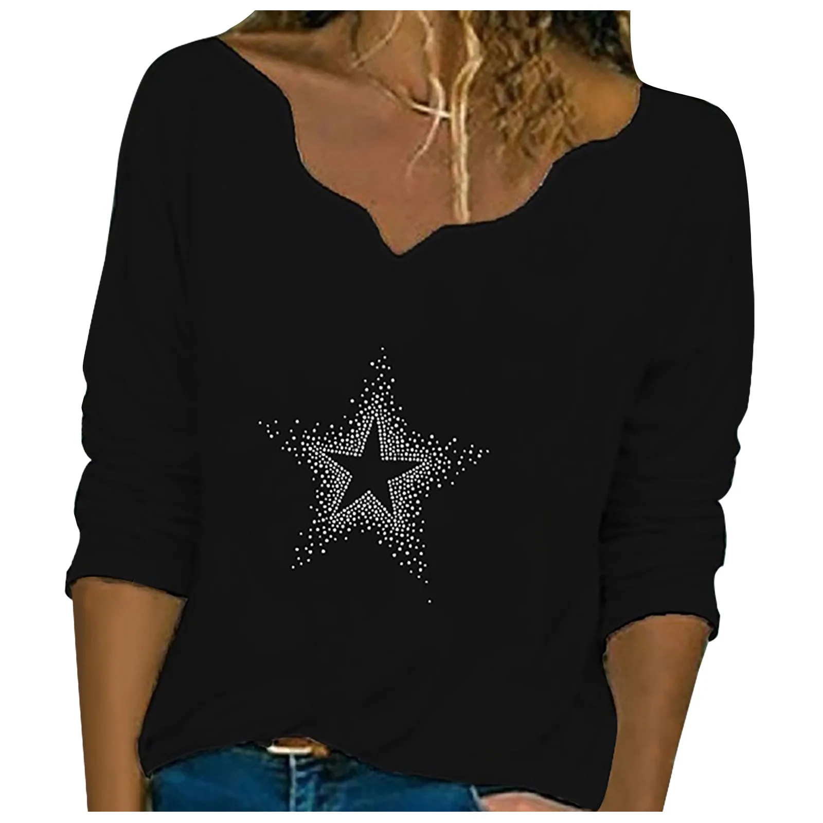 Модный и стильный дизайн Женский пуловер с кружевной вышивкой длинным рукавом