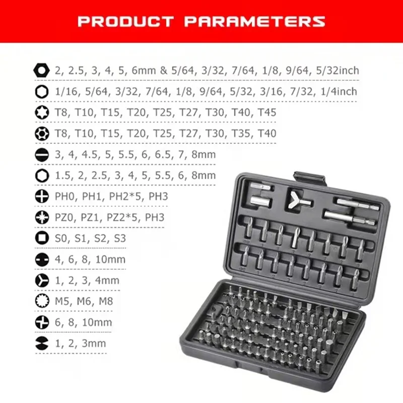 100 шт. отвертка набор Магнитный Torx шестигранные бит Phillips Регулируемый