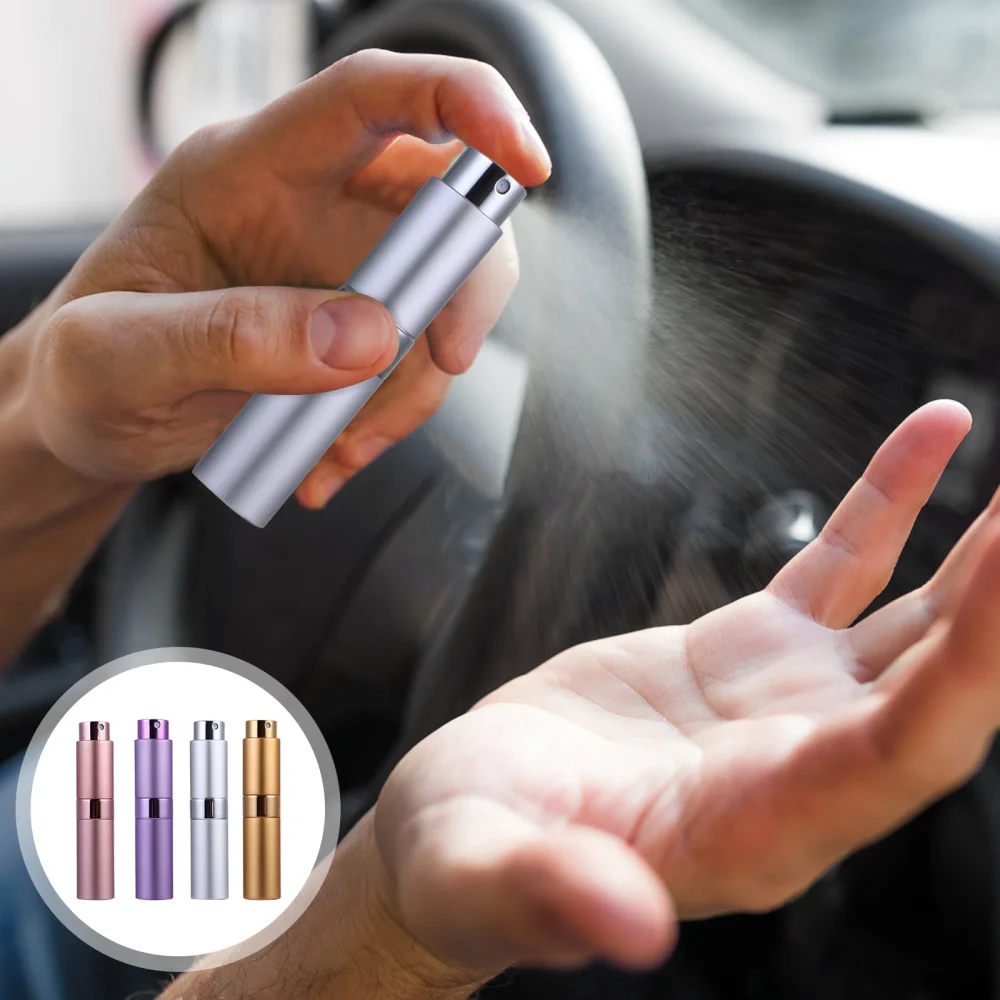 

4Pcs 8ml Mini Refillable Atomizer Pump Case Perfume Empty Spray Bottle