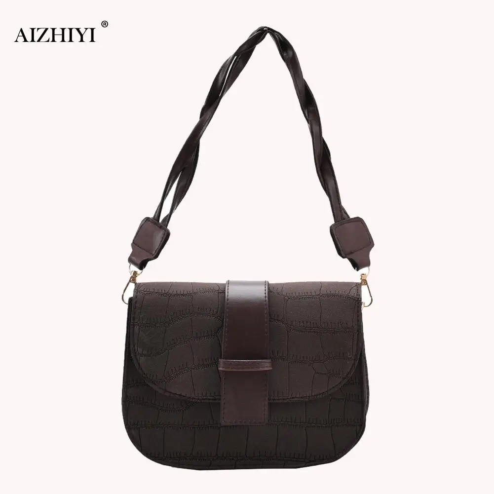 

Stone Pattern Shoulder Bag Daily Women Top-handle Handbag Street Scrub PU Totes Fashion Exquisite Shopping Bag
