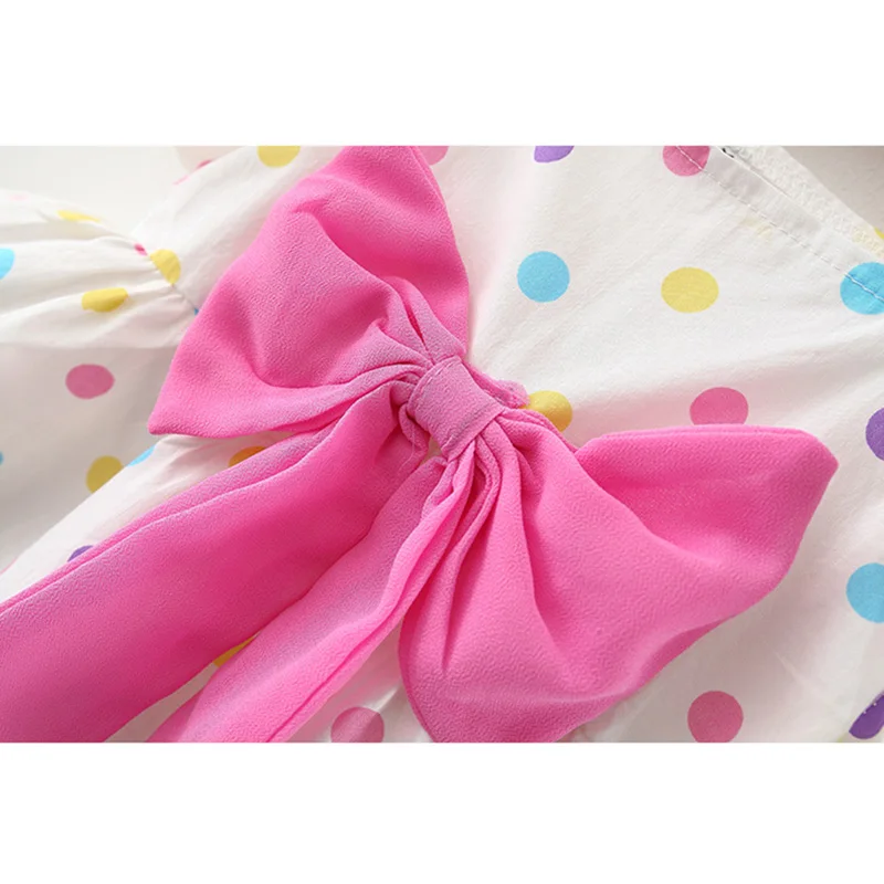 

Big Bow Dot Princess Dress Baby Girl Clothes Summer White Birthday Dress A-Line Infant Toddler Kids Dresses for Girls Gift