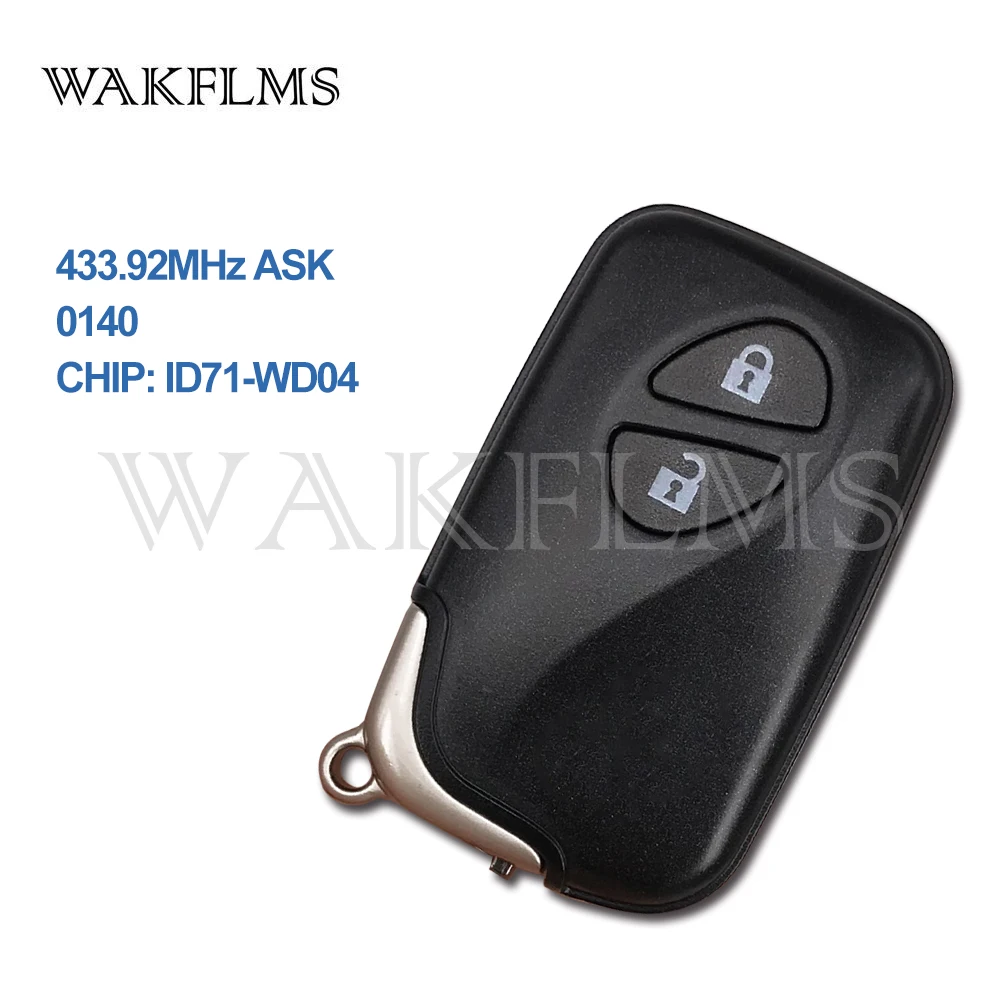 2 кнопки 433 92 МГц ASK ID71 WD04 чип PCB 0140 умный ключ без ключа для замены Lexus Подлинная