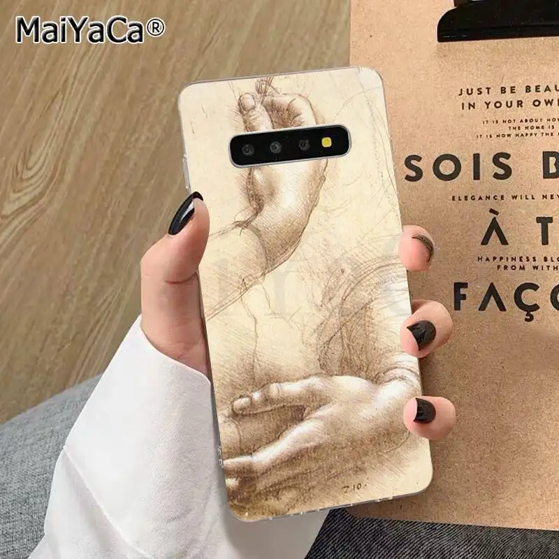 Чехол для телефона MaiYaCa leonardo da vinci с художественной росписью из ТПУ для samsung S10 E S9 plus S6 edge plus S7edge S8plus S10 plus S5 - Цвет: A7