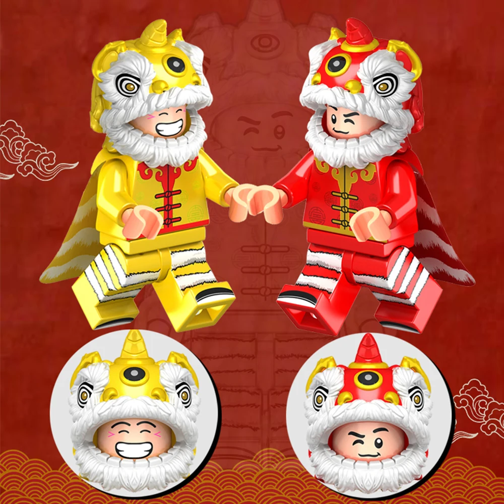2 шт./партия украшения для рождества строительные блоки Лев Танцующая игрушка