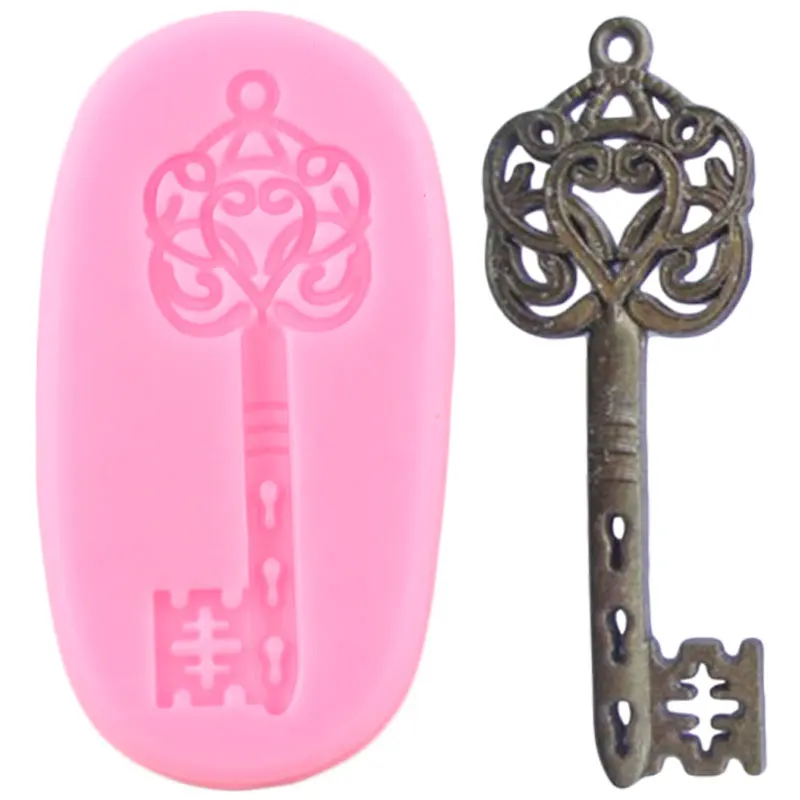 Винтажная силиконовая форма для помадки в стиле стимпанк со скелетом и каймой