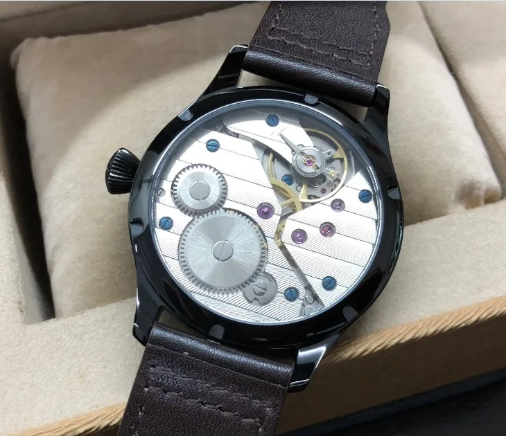 Сапфировое стекло или минеральное 44 мм черный циферблат Азиатский 6497 17