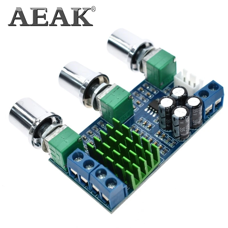 AEAK DC 12 В 24 в 80 Вт x 2 двухканальный цифровой аудио TPA3116 D2 регулятор высоких басов