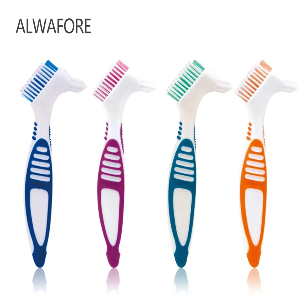 

1 PC Denture Cleaning Brush Multi-Layered Bristles False Teeth Brush Oral Care Tool Bristles & Ergonomic Rubber Handle