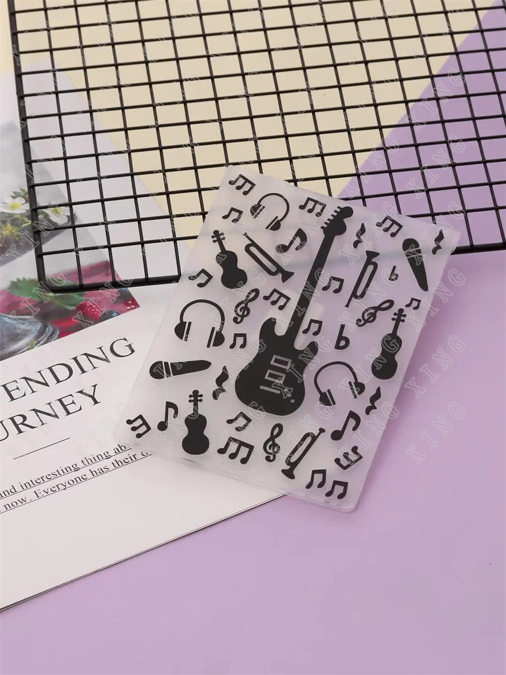 

New Musical Notes 3d Embossing Folders Plastic Bump Scrapbooking Diy Template Fondant Indentation Cake Photo Album Card Make
