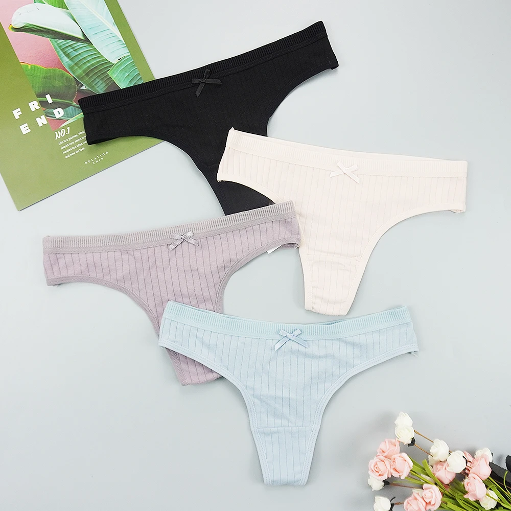 

6pcs/lots Thongs Sexy Panties Tangas Women Cotton Low-rise Underwear G-string Thread Intimate Underpants Girl Sports Panty