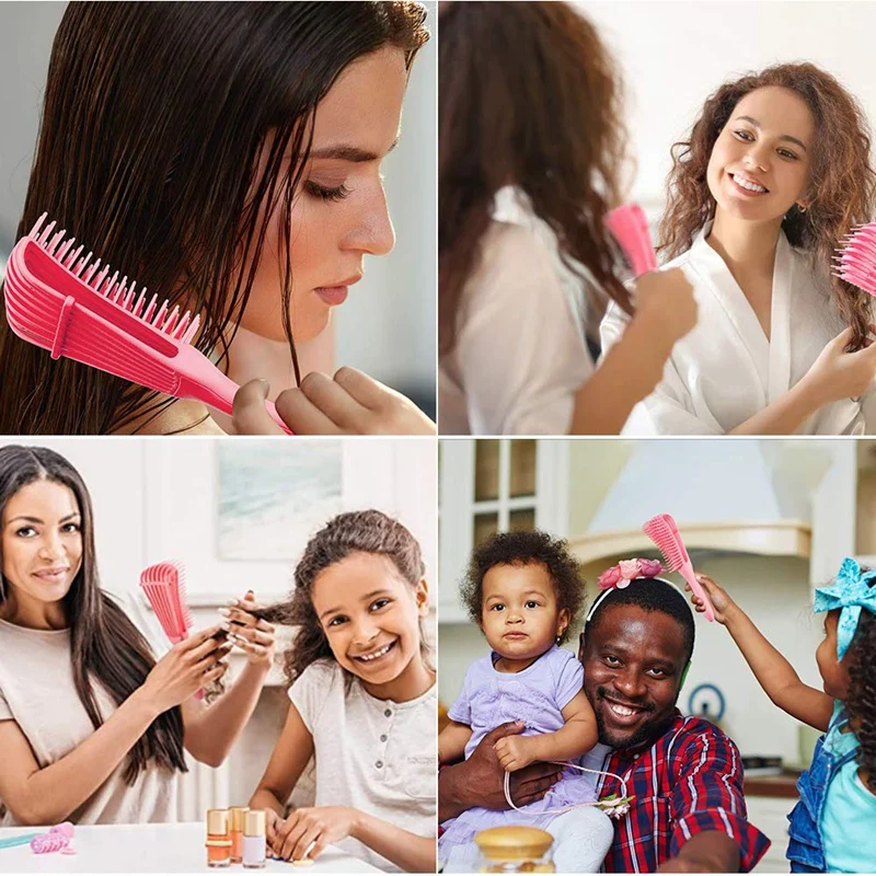 

4Pcs/Set Detangling Brush Set for Curly Hair Detangler Brush for Textured 3A to 4C Kinky Wavy for Dry/Long Thick Hair