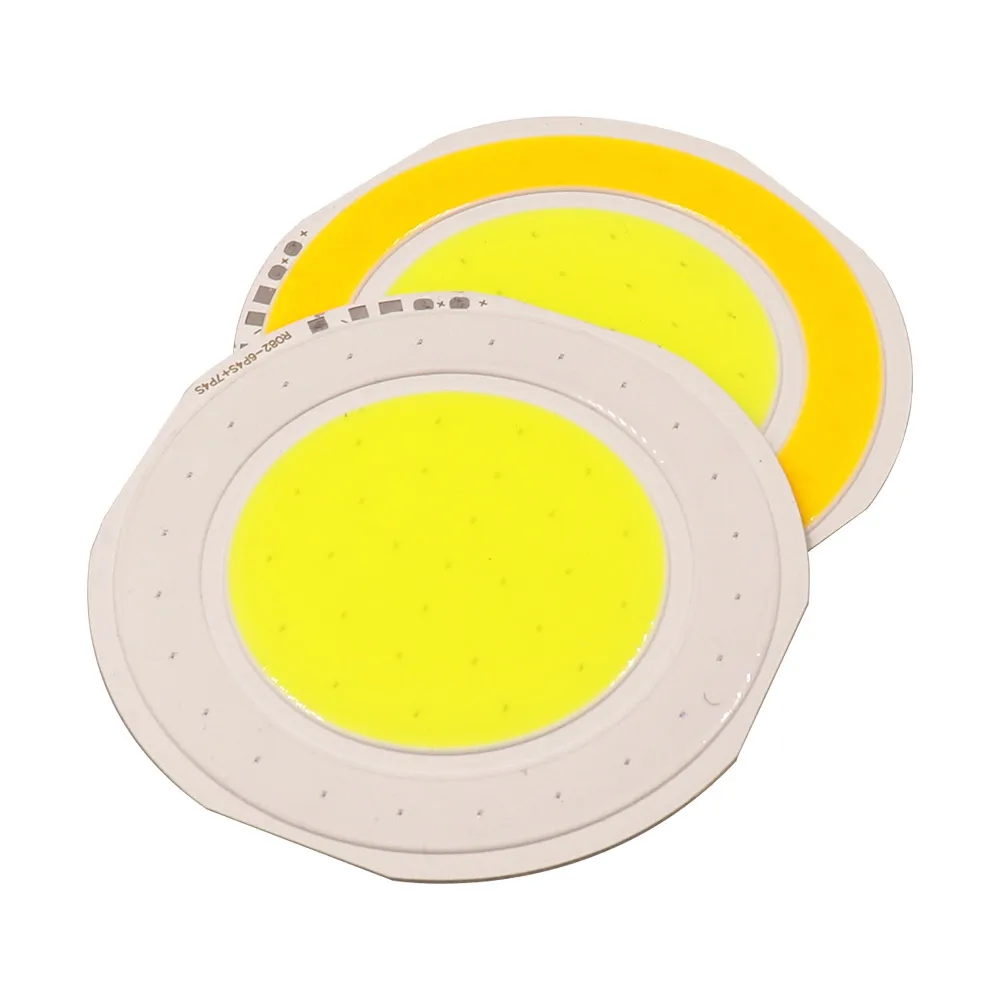 

5pcs White Yellow Blue Double Color Round 12V COB Chip 5W LED Light Bulb 82mm Diameter Circular DC12V COB Lamp for Car Lighting