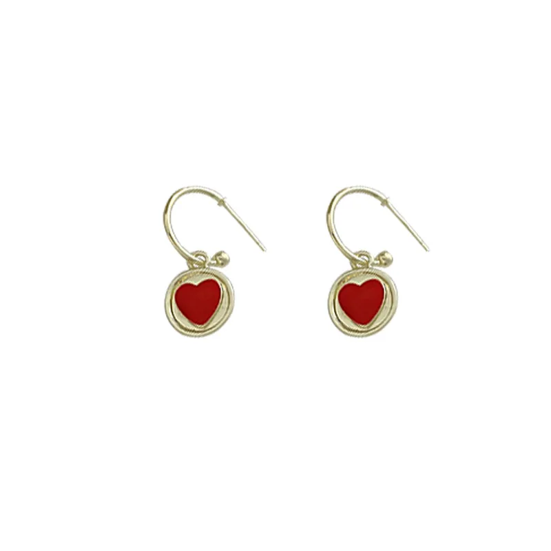 

Zeojrlly Trendy Heart Women Dangle Earrings Circle Love Earrings Simple Fashion Simple Small Elegant Female Jewelry