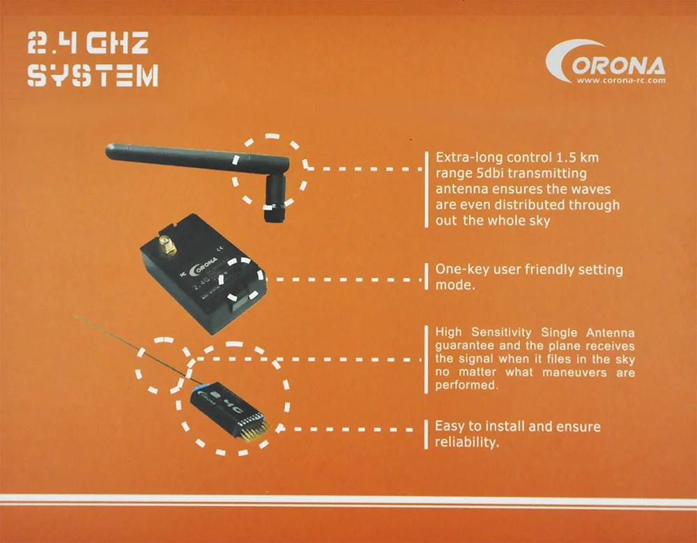 Corona 2,4 Ghz JR Graupner Module& Rx Combo Kit CR8D+ CT8J V2 DSSS