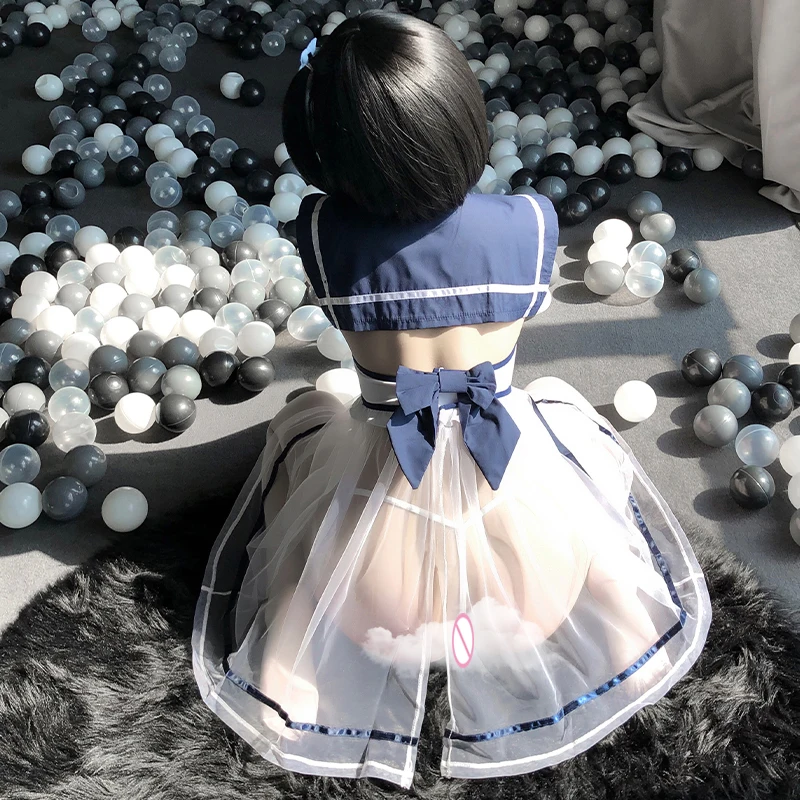 

Japanese School Girl Pink Blue Costume Babydoll Women Sexy Student Role Cosplay Sailor Moon Uniform Cheerleader Dress