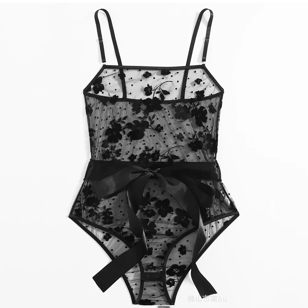 

2021 Women's Spring And Summer Suspender Slim Lace V-neck Milk Silk Solid Color Sexy Waist Suspender Underwear One Piece