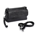 Кошелек женский из натуральной кожи, на молнии, с ремешком на запястье