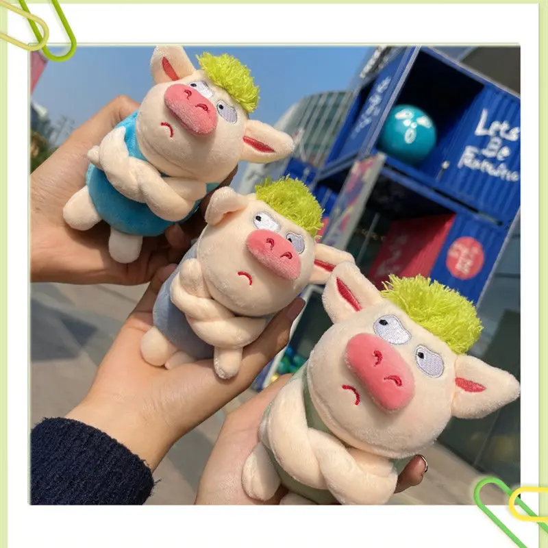 

Angry Little Pig Korea Creative Keychain Pendant Doll Doll School Bag Car Ornament Cute Plush Student