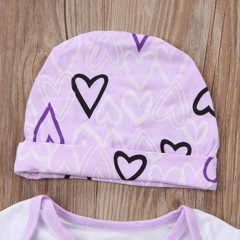 

3PCS/Set Infant Toddler Baby Girls 0-24M Clothes Cotton Long Sleeve Jumpsuit Bodysuit+Long Pants+Hat 3pcs Outfits Clothing Set