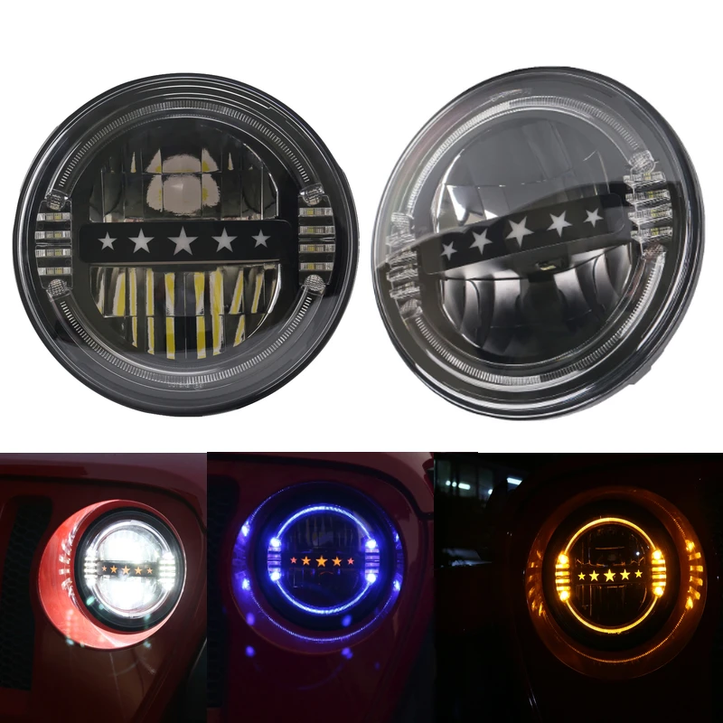 7 &quotдюймовый светодиодный фонарь с DRL и янтарным поворотным сигналом для Jeep Wrangler
