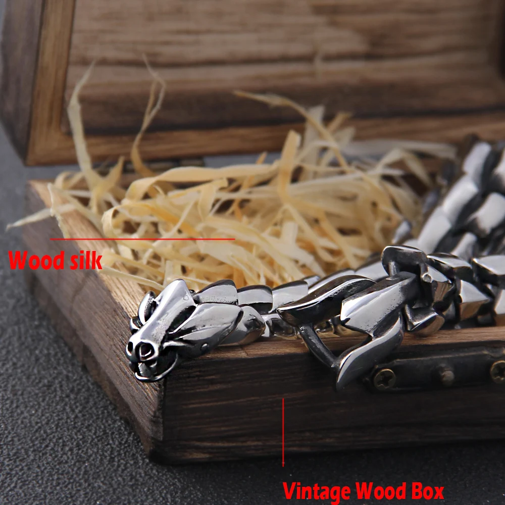 

2021 NEW Viking Ouroboros vintage punk bracelet for men stainless steel fashion Jewelry hippop street culture