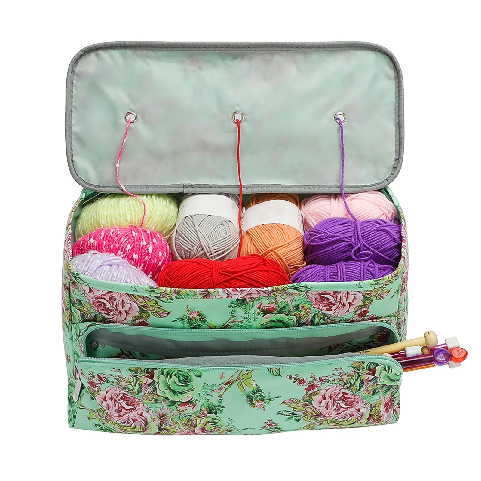 

Yarn Bags Crochet Totes Portable Crochet Yarn Storage Bag Organizer with Holes Knitting Bag Prevent Tangling Totes