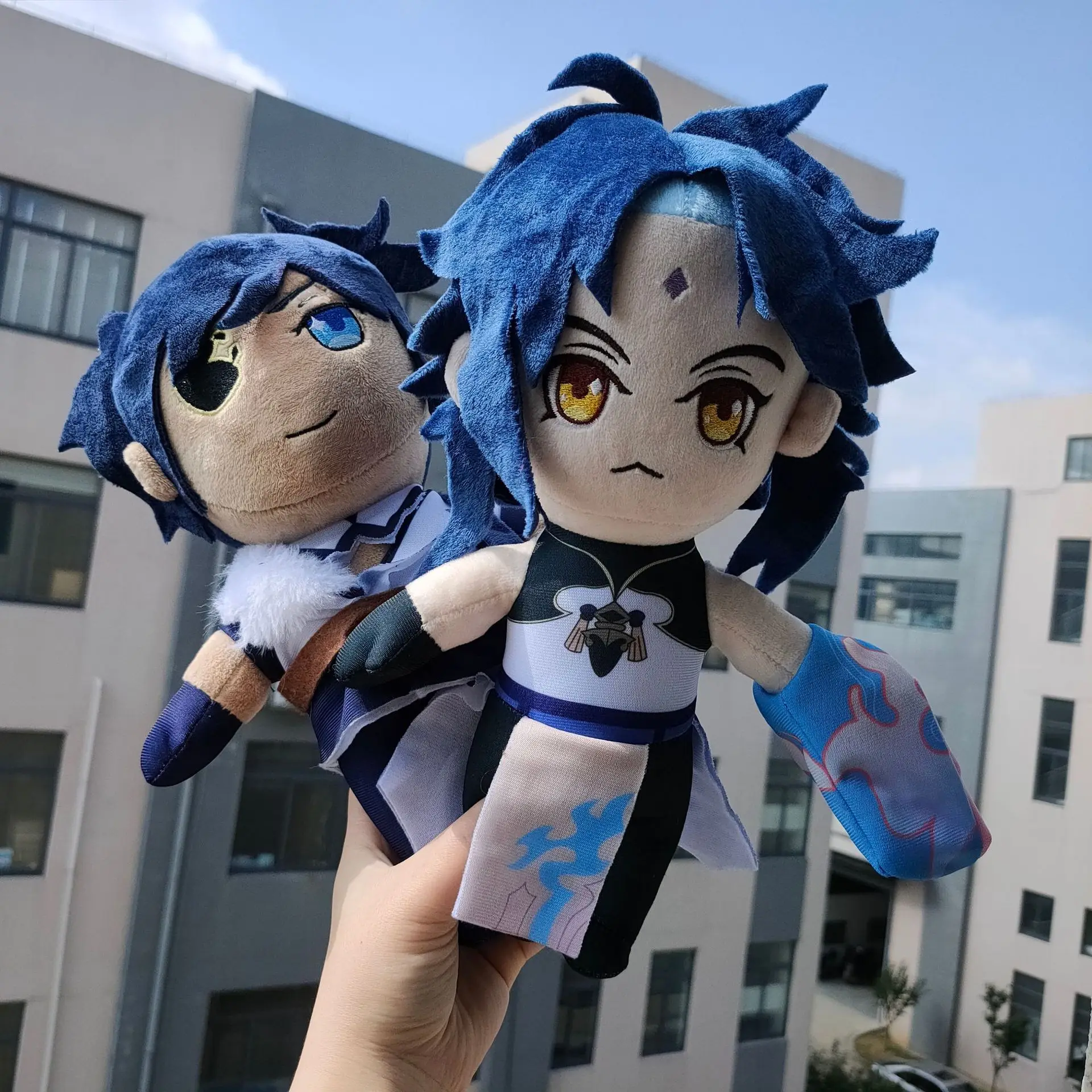 Genshin-juguetes de peluche de impacto para ni&ntilde;os, juguetes de felpa de Anime Kawaii, con dise&ntilde;o de Zhongli, Tartaglia, Eula, Yanfei y Paimon-3