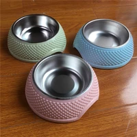 new pet dog stainless steel bowls puppy cats food drink water dish feeder travel feeding non slip feeding dishes pets supplies