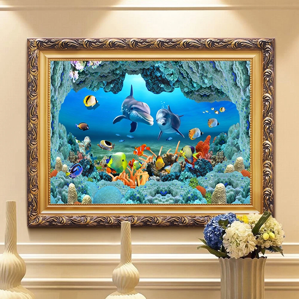 

5D Diamond Painting Underwater World Mosaic Full Round Drill Cross Stitch Kit DIY Gifts
