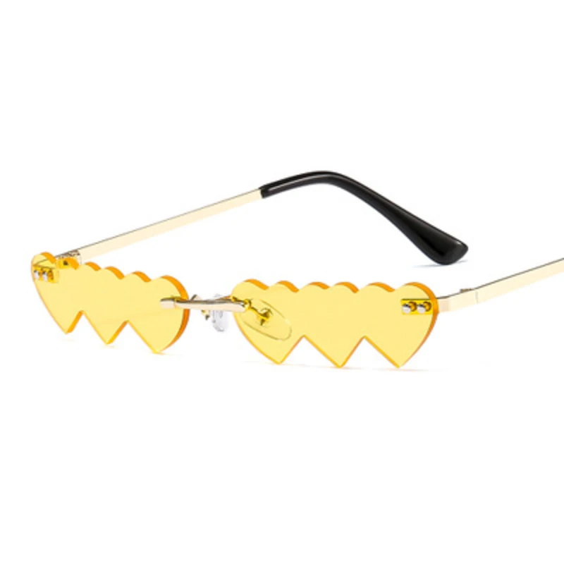 

NAUQ fashion heart one piece sunglasses women luxury brand ocean lens metal frame glasses party cool punk sun glasses