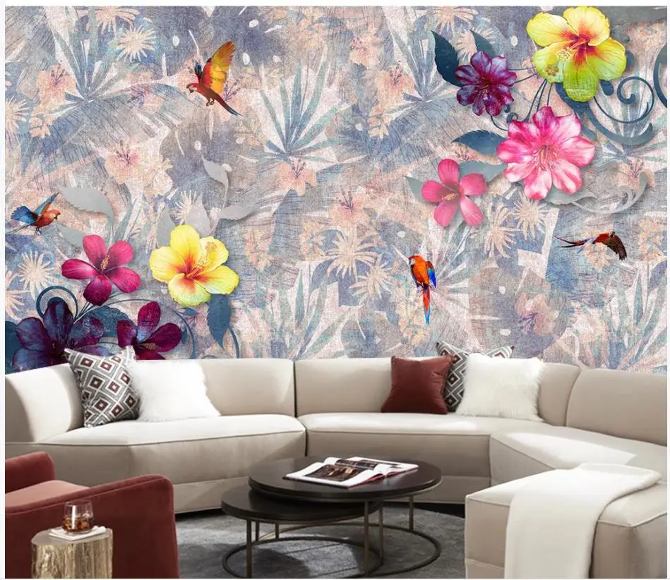 Фотообои на заказ для стен 3 d Настенные обои тропический лес цветы настенные