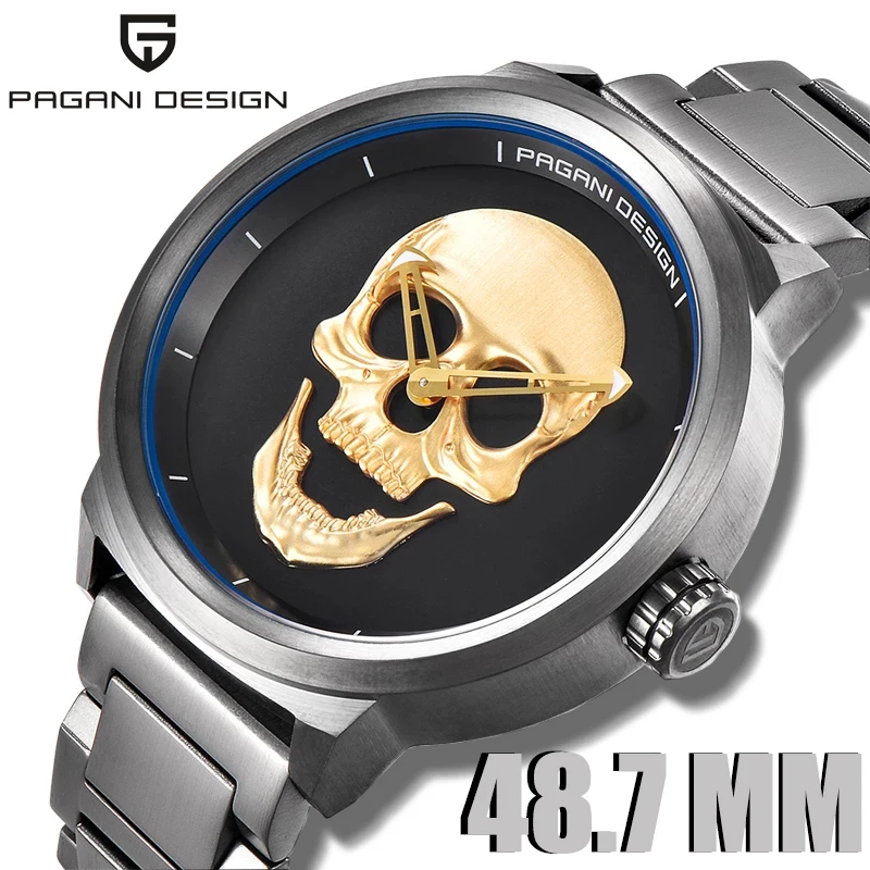 PAGANI Design Luxury Watch Top Brand 48.7MM Stainless Steel Dial Casual Fashion Folding Buckle Waterproof Men Quartz Wristwatch