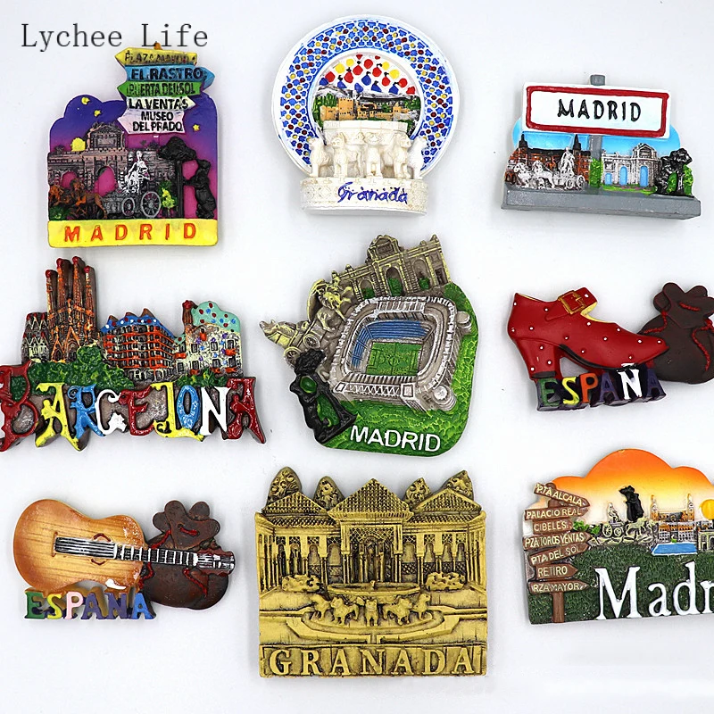 Lychee Life 3D магнит на холодильник из смолы Испания Мадрид Барселона сувенир