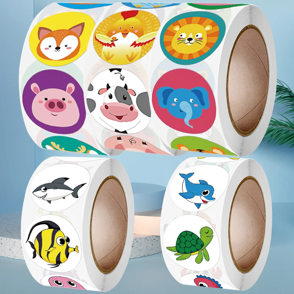 

Kids Reward Stickers Ocean Animal Fish Labels for Students Children Scrapbooking Encouragement Game Toy Gift Food Packages Seals