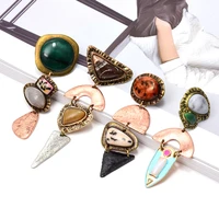 bohemian vintage long metal dangle drop earrings with colorful rhinestone fine jewelry accessories wholesale pendientes bijoux