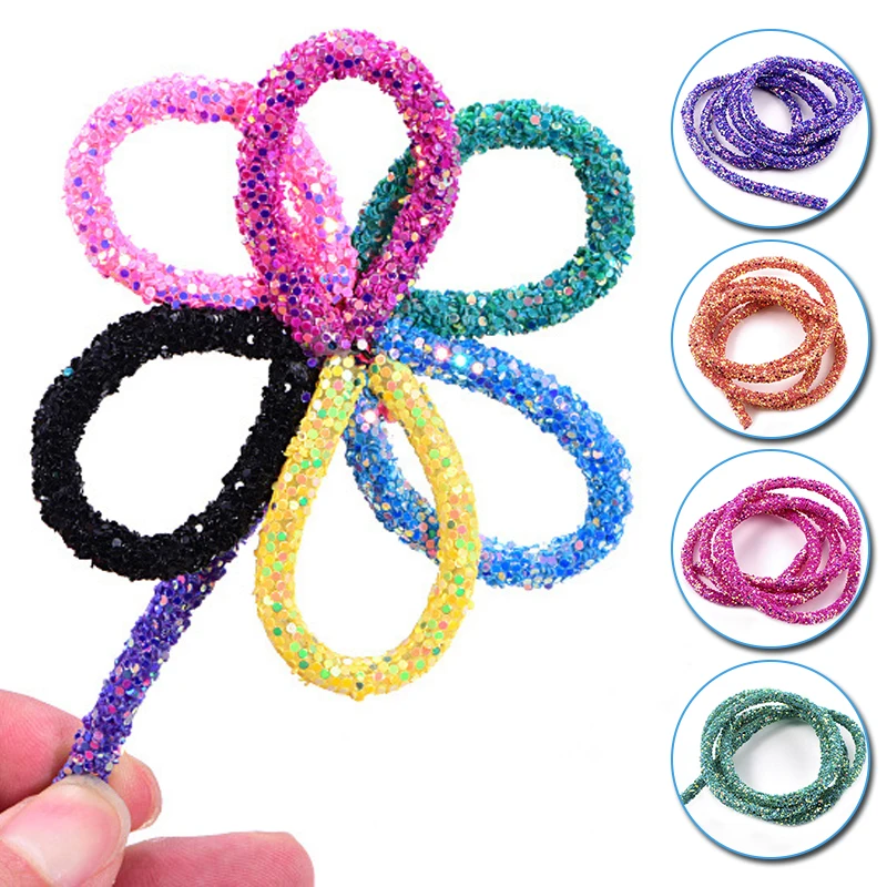 1 Yard 6mm Sequins Soft Tube Cord Rope Resin Rhinestone Trims PVC Pipe Wedding Dress Applique DIY Shoes Costume Accessories | Дом и сад