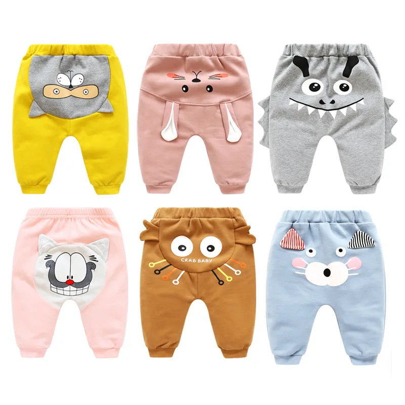 Штаны с рисунком для новорожденных мальчиков и девочек Сезон весна осень Брюки