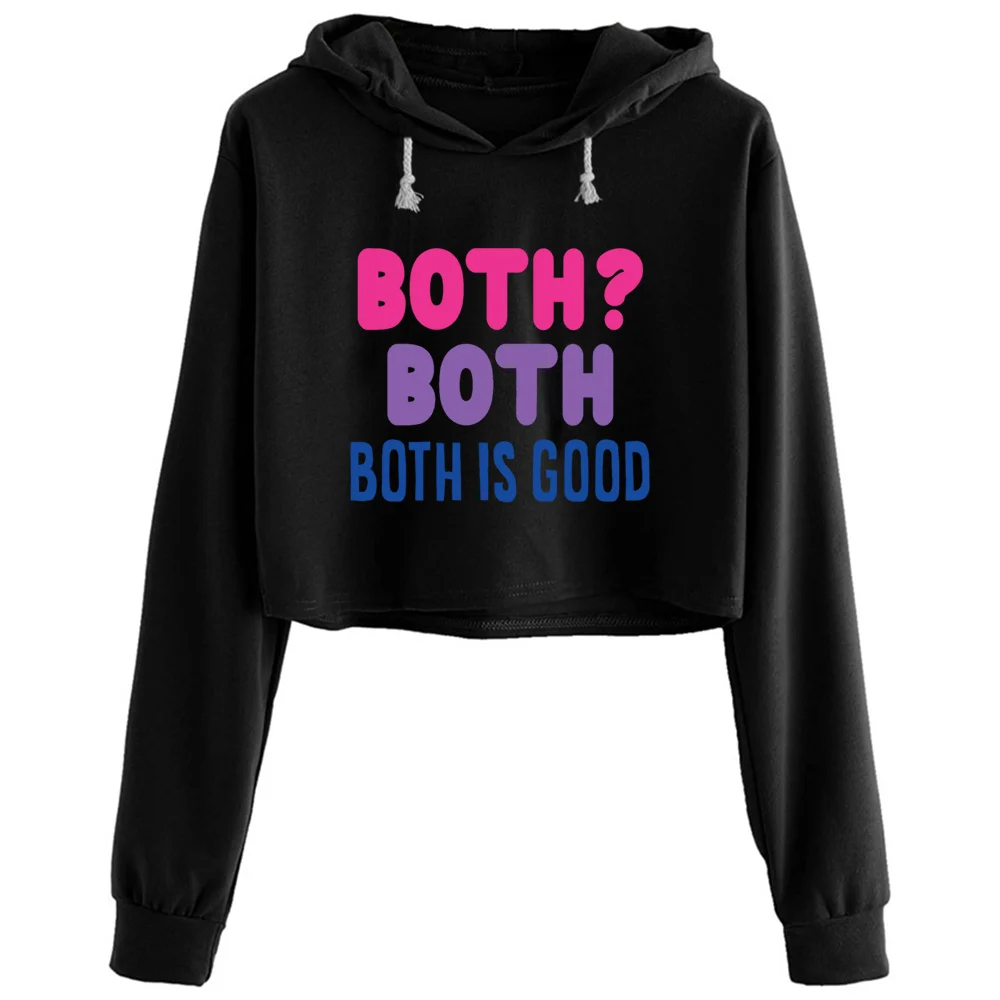 

Bisexual Lgbt Bisexual Crop Hoodies Women Korean Y2k Kawaii Goth Pullover For Girls