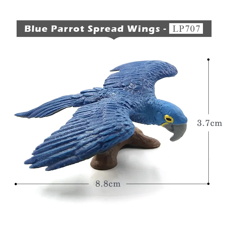Blue Parrot Spread Имитация индейки птица курица ферма ПВХ Модель Животного Фигурка домашний декор миниатюрное украшение для сада в виде Феи современные аксессуары - Цвет: Blue Parrot Spread