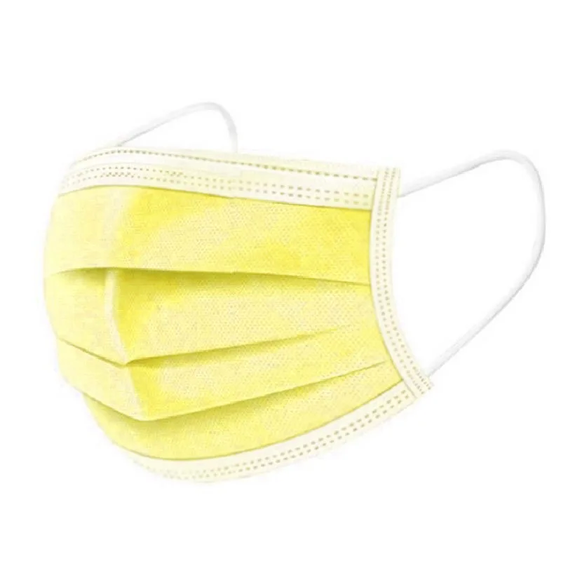 

masque Yellow Disposable Mask 3-layer Non-woven Safety Breathable Face Mask Ear-mounted Masks Fast Delivery mascarillas