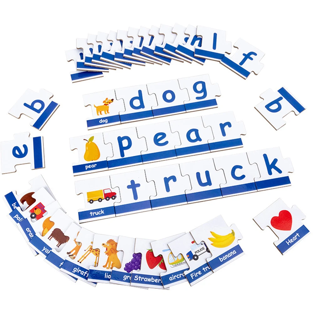 

Wooden Words Vegetable Traffic Puzzles Children Spelling Jigsaw Board Game Educational Animal Alphabet Cognitive Montessori Toy
