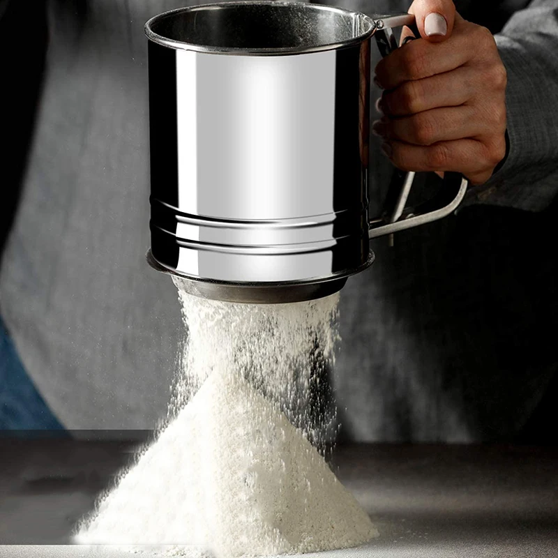 

Большой выпечки сито чашки Нержавеющая сталь сахарная пудра ручной порошок муки Сетчатое сито предметы домашнего обихода Кухня выпечки ин...