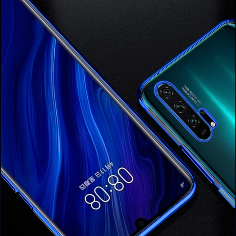 Гальванический чехол для Huawei Honor 20 Pro силиконовый металлический ударопрочный