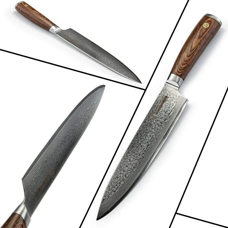 

GRANDSHARP 8 Inch Damascus Chef Knife 67 Layers vg10 Japanese Damascus Stainless Steel Kitchen Knives Cooking Tool with Gift Box