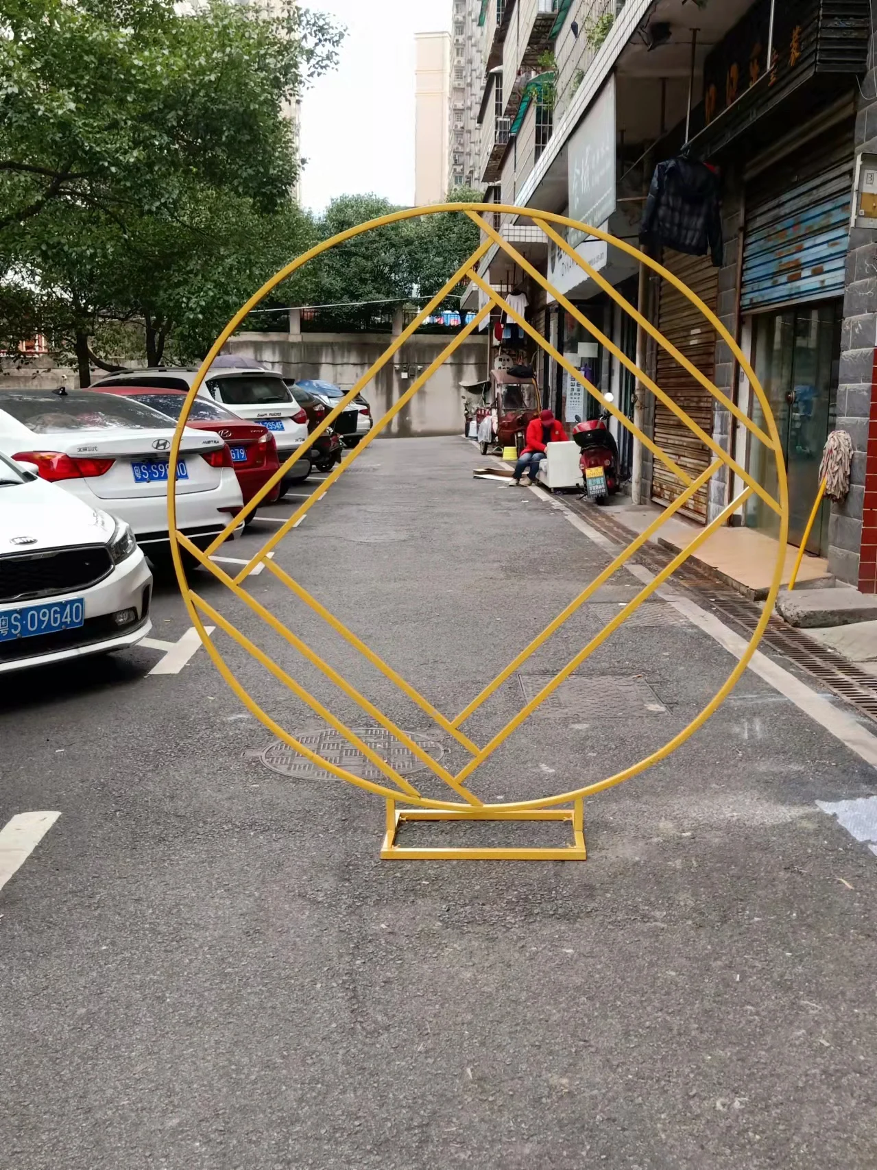 1 8 м Алмазная свадебная АРКА фон Кованое железо креативное кольцо Геометрическая