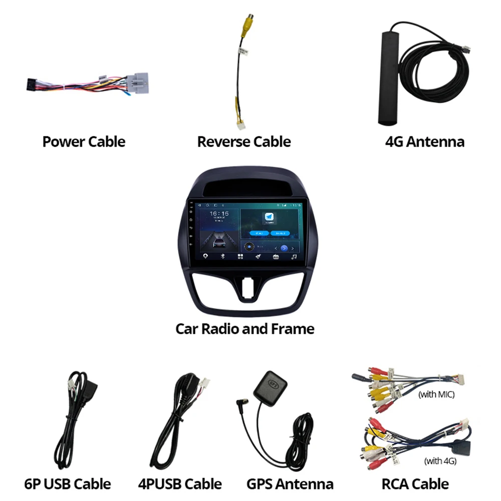 

Car Radio For Chevrolet Spark 2015-2018 Android 10.0 IPS Touch Screen GPS Navigation Stereo Bluetooth WiFi+4G Accessories Camera